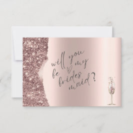 Convite Elegant Rose Gold Glitter Script 