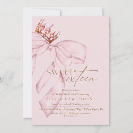 Convite Elegant Rose Gold Sweet Sixteen Birthday Party