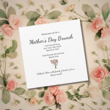 Elegant Roses Floral Botanical Mother's Day Brunch
