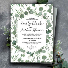 Convite Elegant Rustic Forest Boho Wedding Invitation