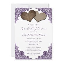 Elegant Rustic Purple Floral Lace Bridal Shower