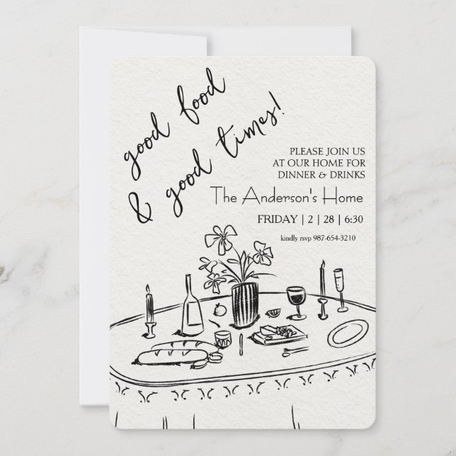 Convite Elegant Rustic Thanksgiving Dinner (Frente)