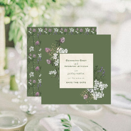 Convite Elegant Sage and Cream Modern Save the Date Card