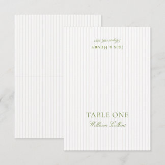 Convite Elegant Sage Green & Beige Wedding Place Card