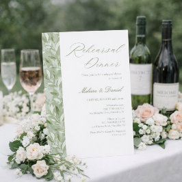 Convite Elegant Sage Green Botanical Rehearsal Dinner
