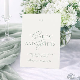 Convite Elegant Sage Green Cards and Gifts Wedding Sign