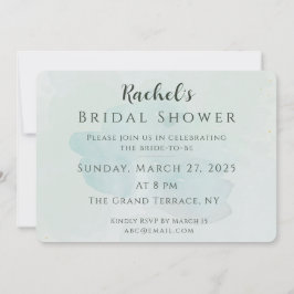 Convite Elegant Sage Green Gold Bridal Shower Invitation