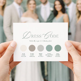 Convite Elegant Sage Green Wedding Dress Code Card