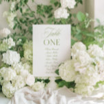 Convite Elegant Sage Green & White Wedding Table Number<br><div class="desc">Designed for garden weddings, refined receptions, and timeless outdoor celebrations. Coordinates with the “Iris” Wedding Invitation Collection — click the collection link on this page to find matching items like menus, invitations, signage, and more. Please note: this template is not editable. To find other table numbers in this series, visit...</div>