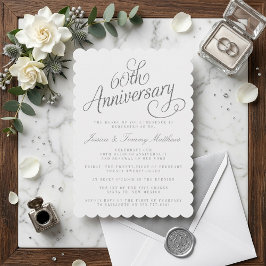Convite Elegant Script 60th Diamond Wedding Anniversary