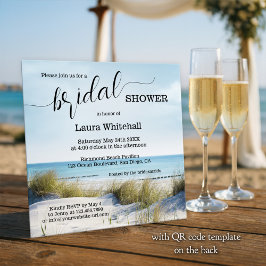 Convite Elegant Script Beach Bridal Shower