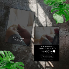 Convite Elegant Script Heart Two Photo 