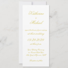 Convite Elegant Script Island Citrus Yellow Wedding Invite