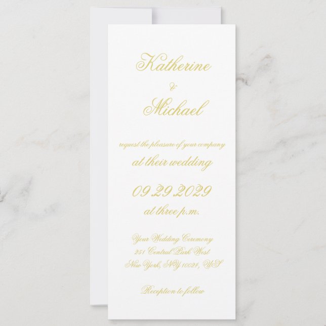 Convite Elegant Script Island Citrus Yellow Wedding Invite (Frente)