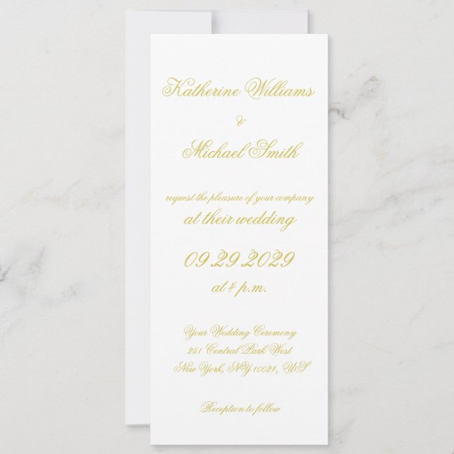 Convite Elegant Script Island Citrus Yellow Wedding Invite (Frente)