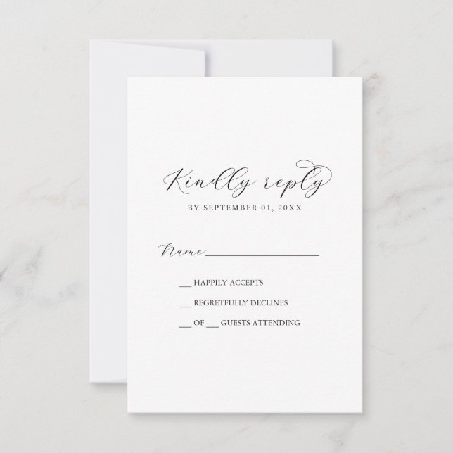 Convite Elegant Script Printable or Printed RSVP Card (Frente)