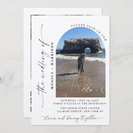 Convite Elegant Script Wedding QR Code Invitation