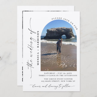 Convite Elegant Script Wedding QR Code Invitation