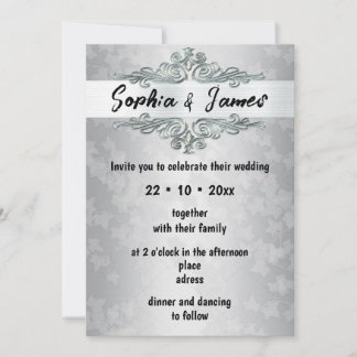 Convite Elegant Silver Wedding Invitation – Custom card