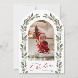 Convite Elegant Simple Arch 1 Photo Christmas Holiday Card