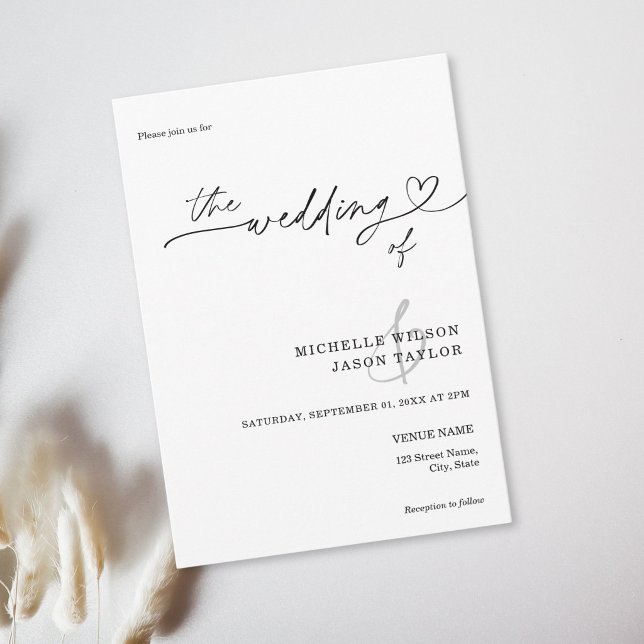 Convite Elegant Simple Minimalist Black and White (Elegant Simple Minimalist Black and White Invitation)