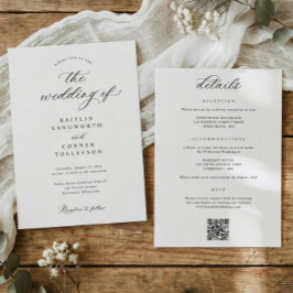 Convite Elegant Simple Old Money All in One Wedding