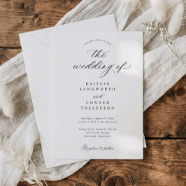 Convite Elegant Simple Old Money Black and White Wedding
