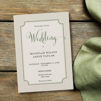 Convite Elegant Simple Romantic Cottagecore Patterned