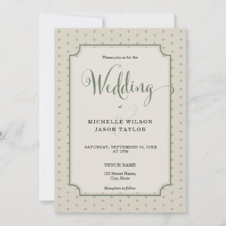 Convite Elegant Simple Romantic Cottagecore Patterned