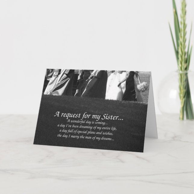 Convite Elegant Sister Matron of Honor Request Card (Frente)
