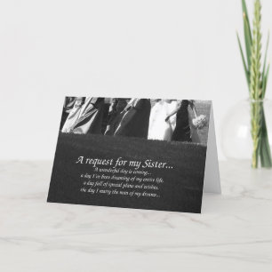 Convite Elegant Sister Matron of Honor Request Card