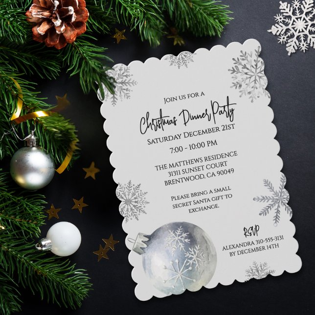 Convite Elegant Snowy Christmas Holiday Party (Criador carregado)