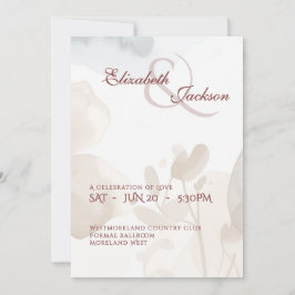 Convite Elegant Soft Romantic Botanical Script Wedding 