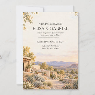 Convite Elegant Southwestern Wedding Invitation