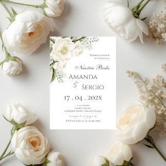 Convite Elegant Spanish Wedding Invitation