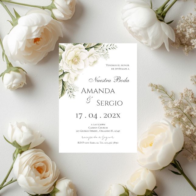 Convite Elegant Spanish Wedding Invitation (Criador carregado)