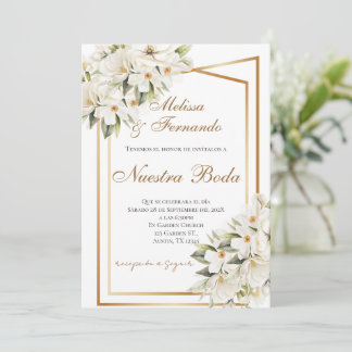 Convite Elegant Spanish Wedding Invitation