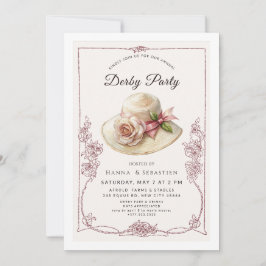 Convite Elegant Spring Hat Garden Party Invitation