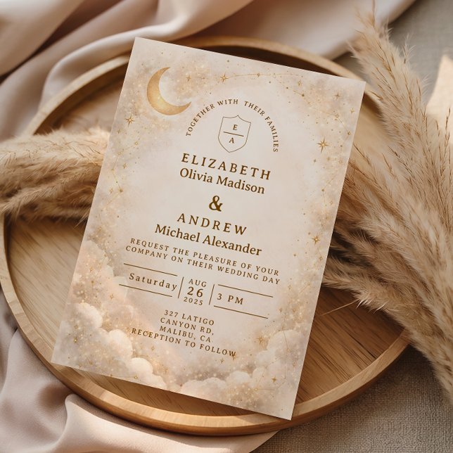 Convite Elegant Starry Night Wedding (Criador carregado)