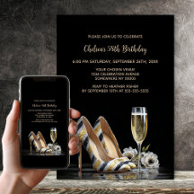 Elegant Striped High Heel Shoes Birthday Party
