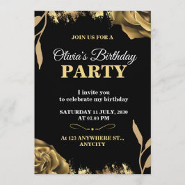 Convite Elegant & Stylish Party Card – CUSTOMIZABLE CARD. 
