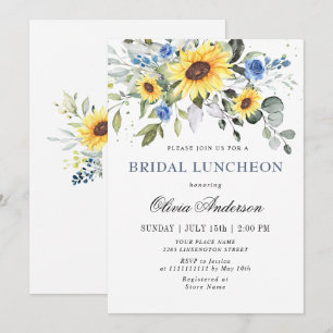 Convite Elegant Sunflowers Eucalyptus BRIDAL LUNCHEON Invi