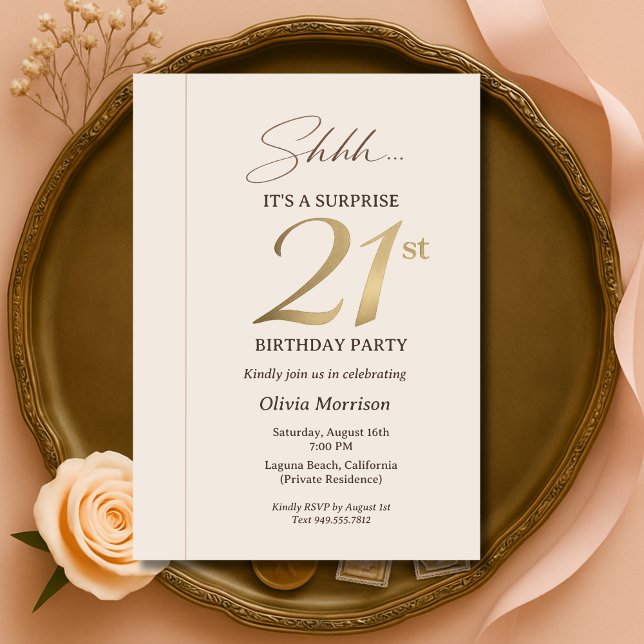Convite Elegant Surprise 21st Birthday (Criador carregado)