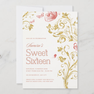 Convite Elegant Sweet 16 Birthday Party Invitation - Peach