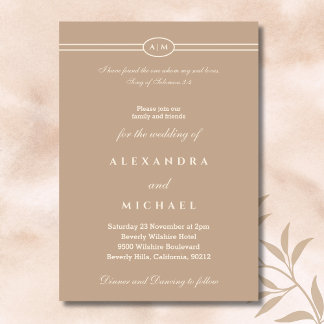 Convite Elegant Taupe Bible Verse Christian Wedding