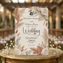 Convite Elegant Terracotta Boho Chic Wedding