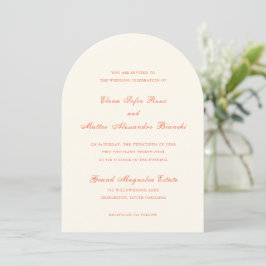Convite Elegant Terracotta Modern Classic Wedding