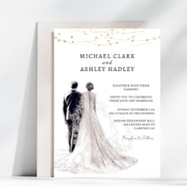 Convite Elegant Traditional Wedding