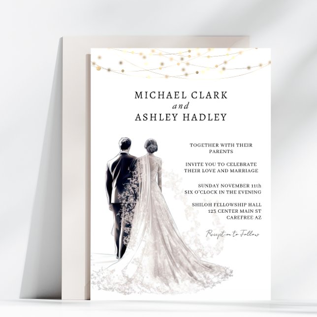 Convite Elegant Traditional Wedding (Criador carregado)