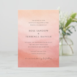 Convite Elegant Tropical Sunset Watercolor Wedding